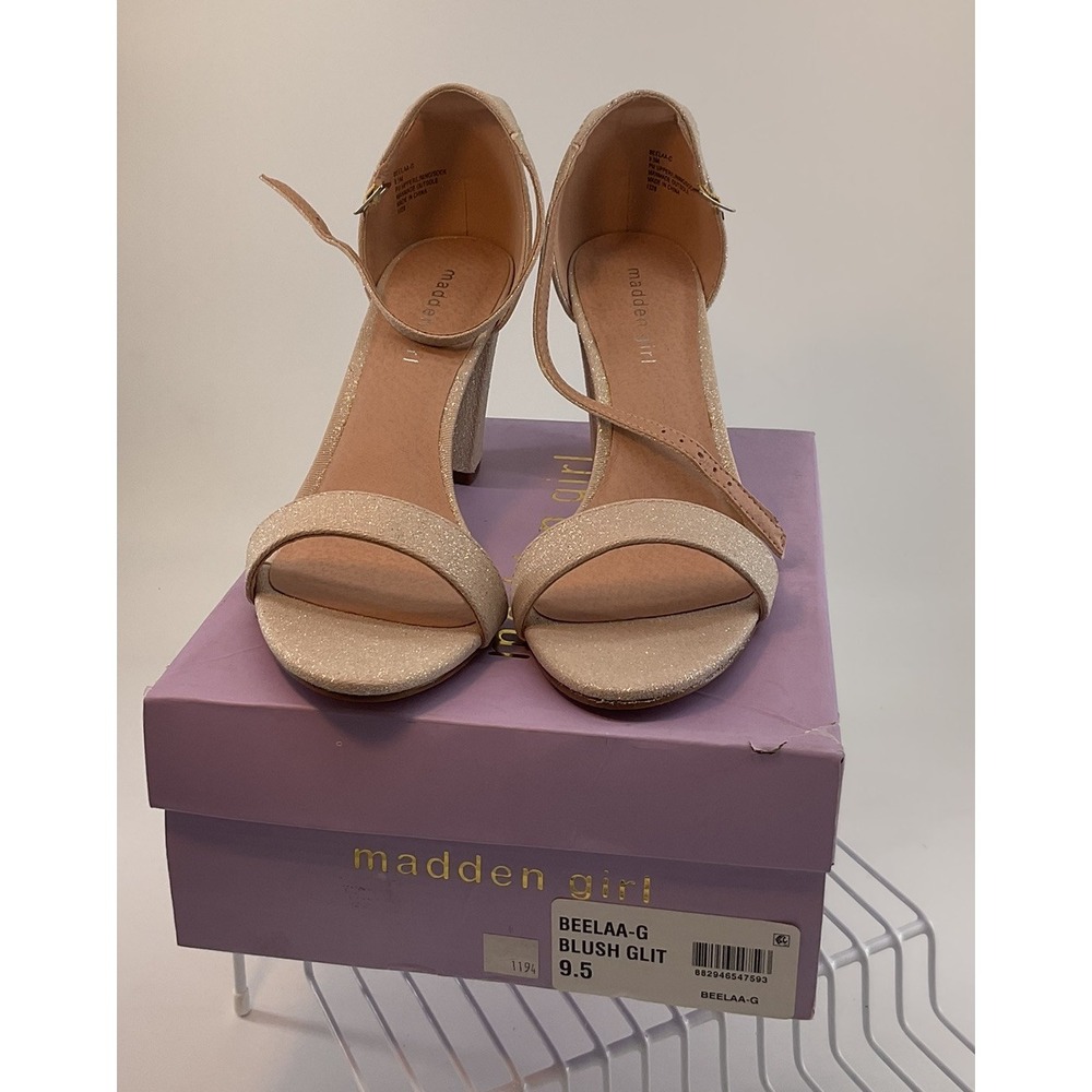 Madden Girl Beelaa C Blush Glitter Heels - Size 9.5M